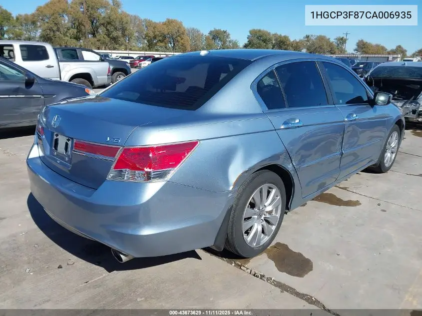 1HGCP3F87CA006935 2012 Honda Accord 3.5 Ex-L