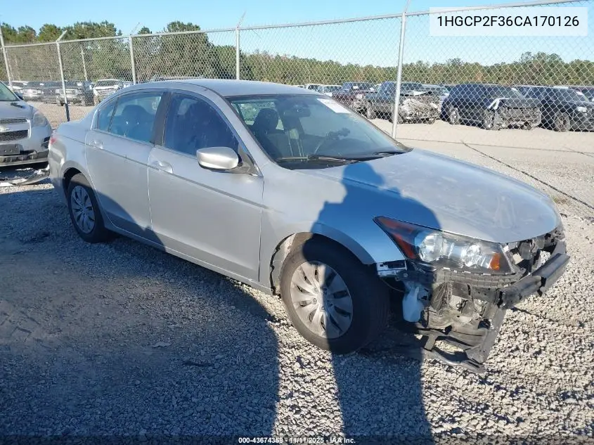 1HGCP2F36CA170126 2012 Honda Accord 2.4 Lx