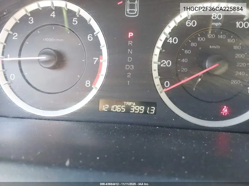 1HGCP2F36CA225884 2012 Honda Accord 2.4 Lx
