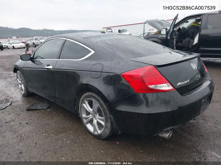 1HGCS2B86CA007539 2012 Honda Accord 3.5 Ex-L