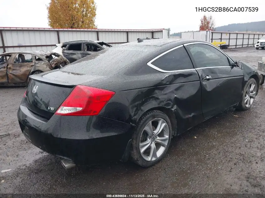 1HGCS2B86CA007539 2012 Honda Accord 3.5 Ex-L