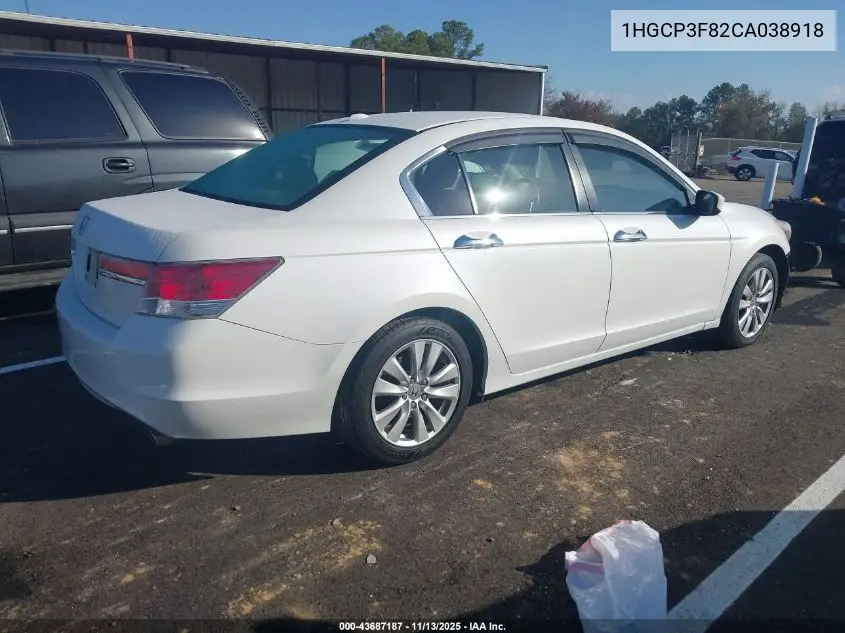 1HGCP3F82CA038918 2012 Honda Accord 3.5 Ex-L