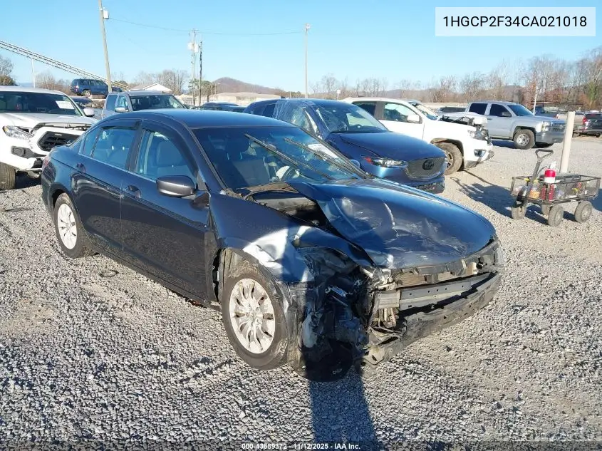 1HGCP2F34CA021018 2012 Honda Accord 2.4 Lx