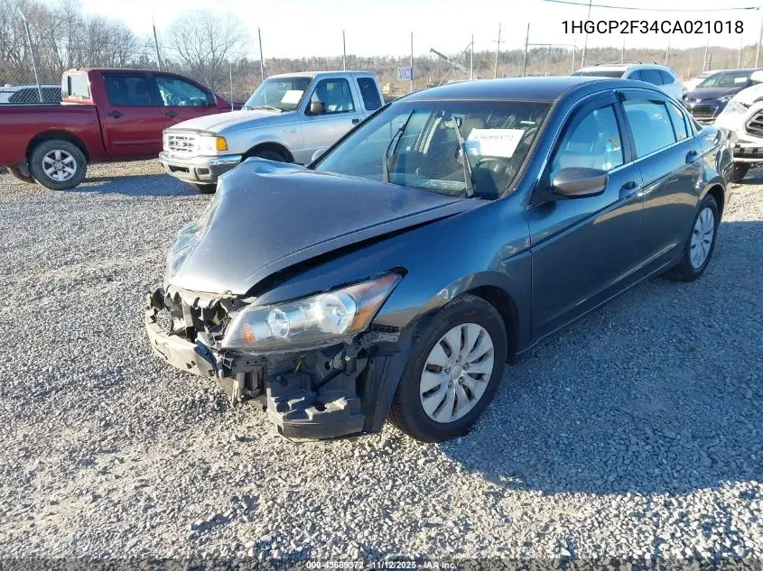 1HGCP2F34CA021018 2012 Honda Accord 2.4 Lx