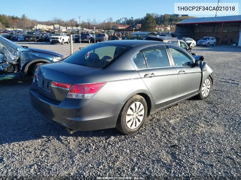 1HGCP2F34CA021018 2012 Honda Accord 2.4 Lx