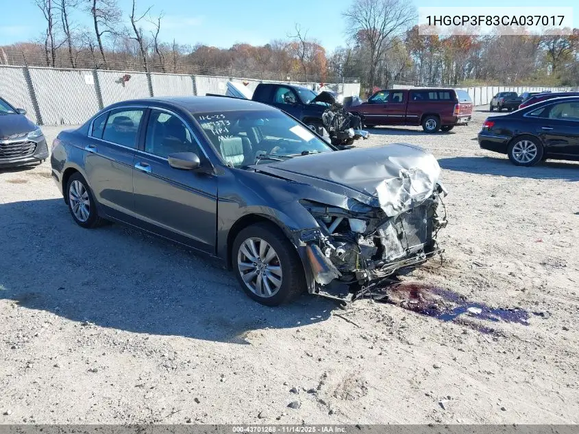 1HGCP3F83CA037017 2012 Honda Accord 3.5 Ex-L