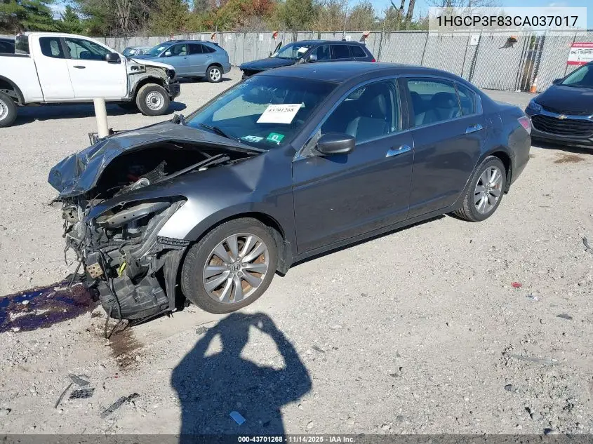 1HGCP3F83CA037017 2012 Honda Accord 3.5 Ex-L