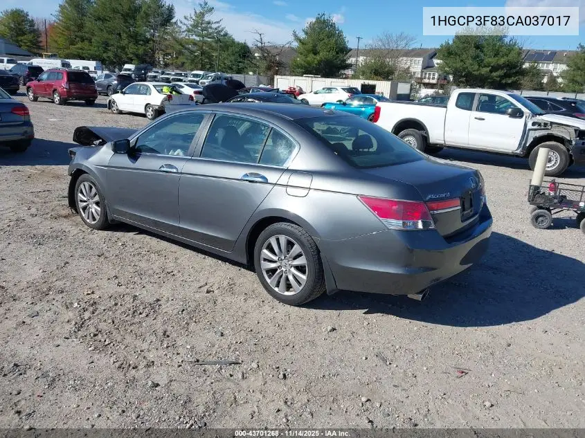 1HGCP3F83CA037017 2012 Honda Accord 3.5 Ex-L