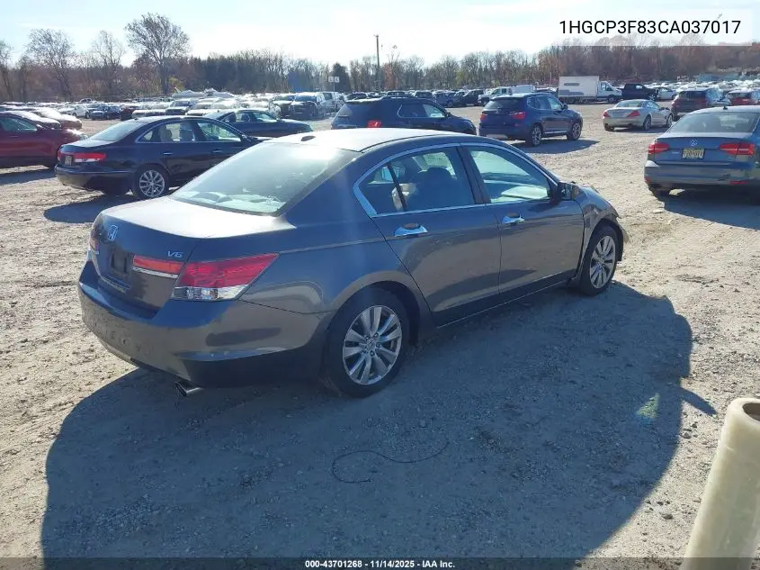 1HGCP3F83CA037017 2012 Honda Accord 3.5 Ex-L