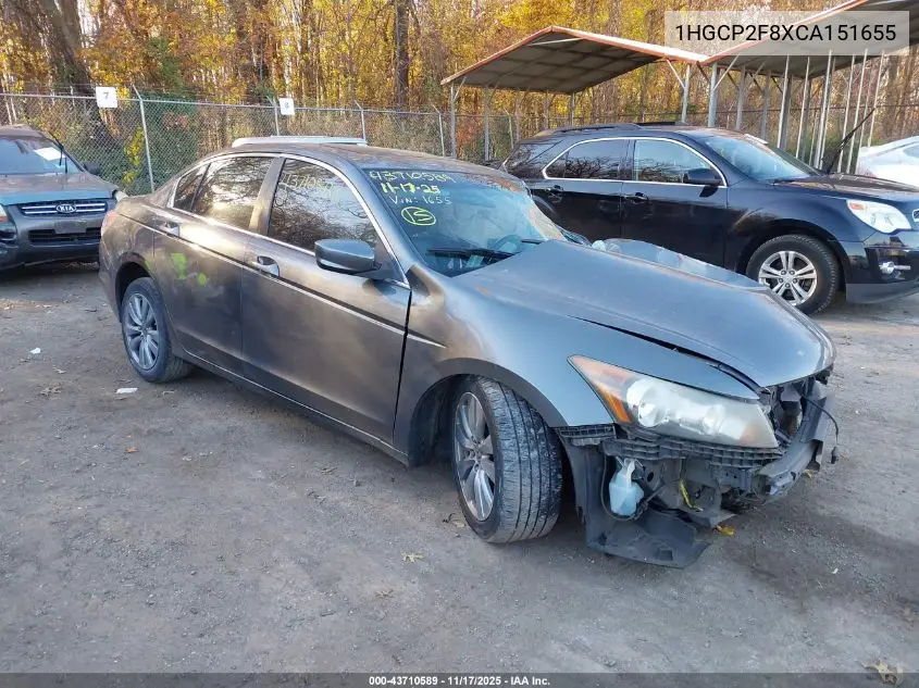 1HGCP2F8XCA151655 2012 Honda Accord 2.4 Ex-L