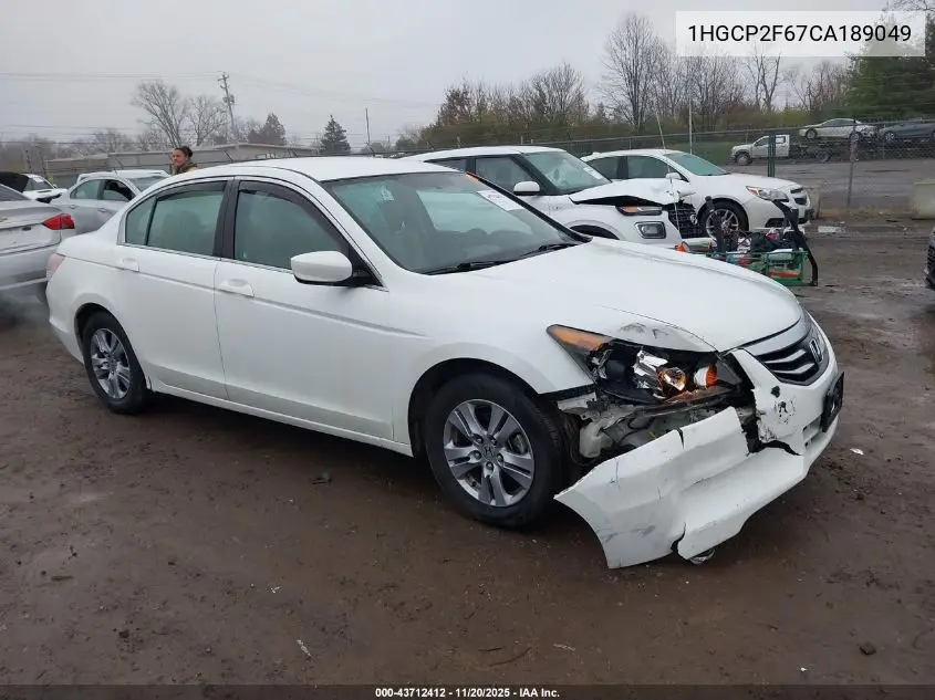1HGCP2F67CA189049 2012 Honda Accord 2.4 Se