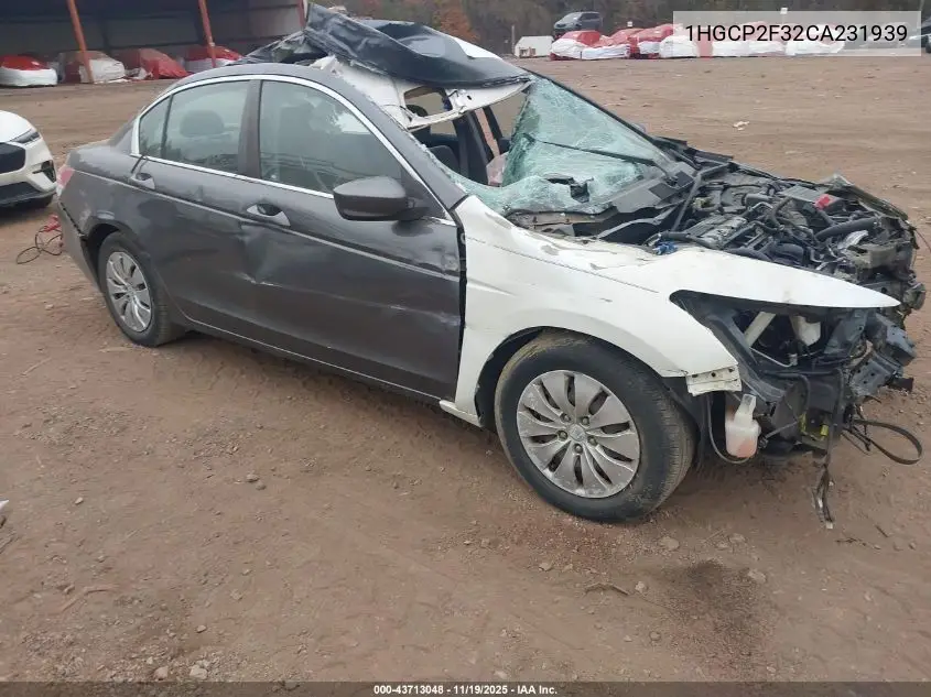 1HGCP2F32CA231939 2012 Honda Accord 2.4 Lx