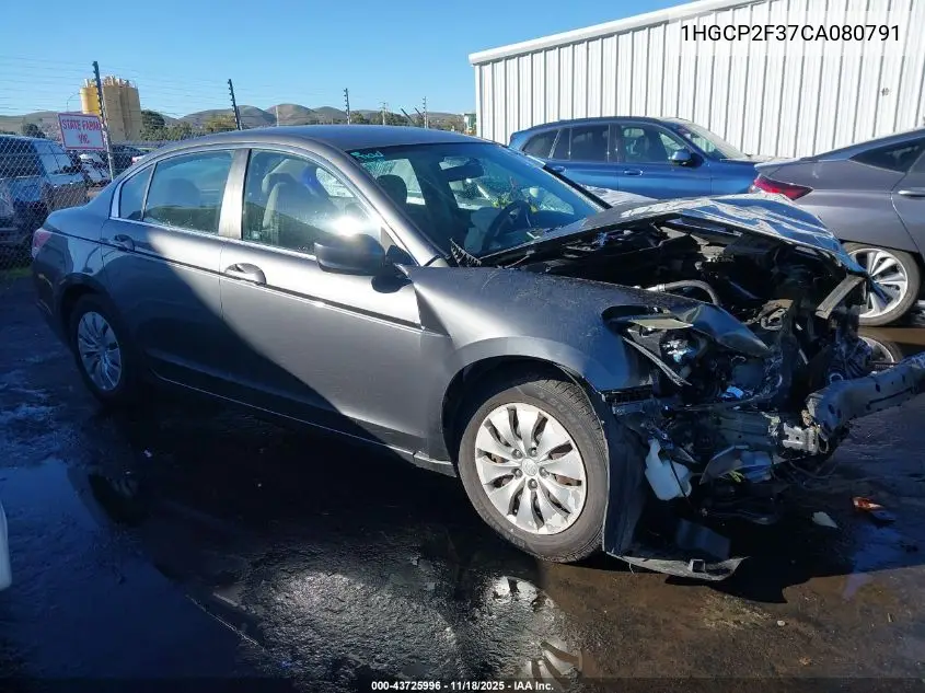 1HGCP2F37CA080791 2012 Honda Accord 2.4 Lx
