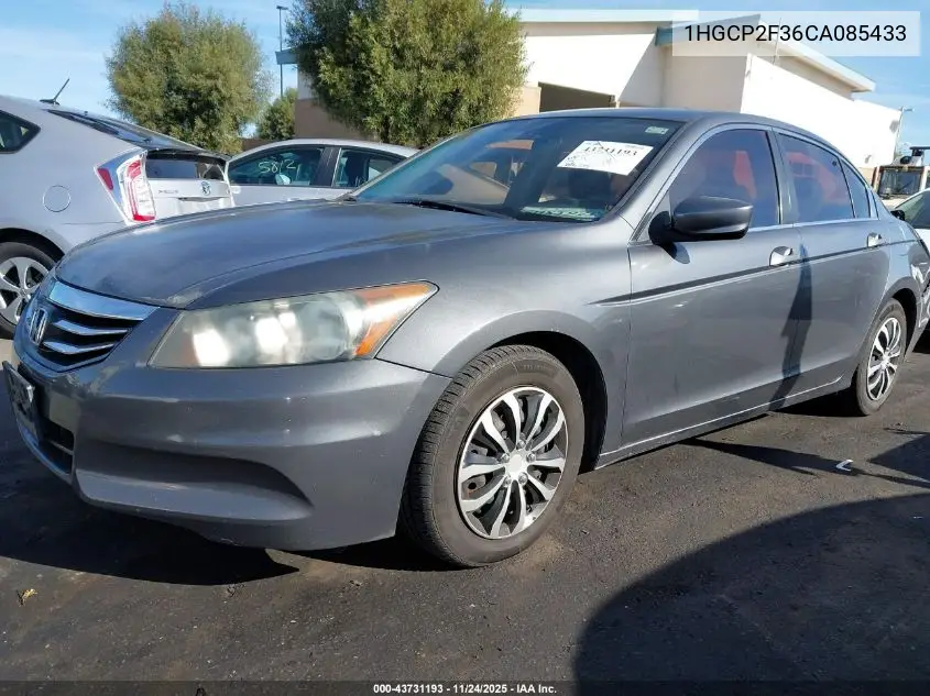 1HGCP2F36CA085433 2012 Honda Accord 2.4 Lx