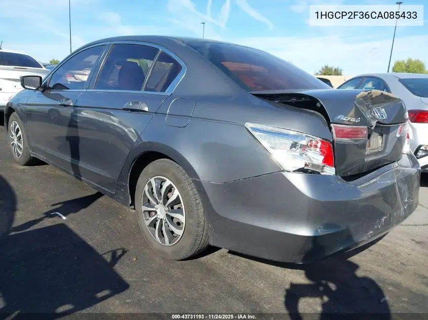 1HGCP2F36CA085433 2012 Honda Accord 2.4 Lx