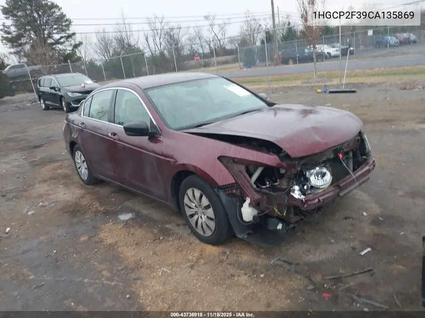 1HGCP2F39CA135869 2012 Honda Accord 2.4 Lx