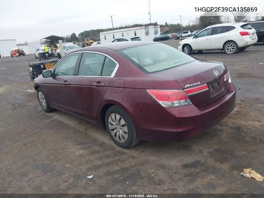 1HGCP2F39CA135869 2012 Honda Accord 2.4 Lx