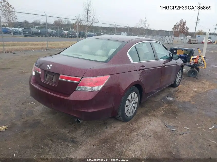 1HGCP2F39CA135869 2012 Honda Accord 2.4 Lx