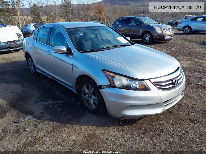 1HGCP2F42CA138170 2012 Honda Accord 2.4 Lx-P