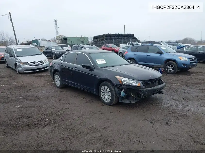 1HGCP2F32CA236414 2012 Honda Accord 2.4 Lx