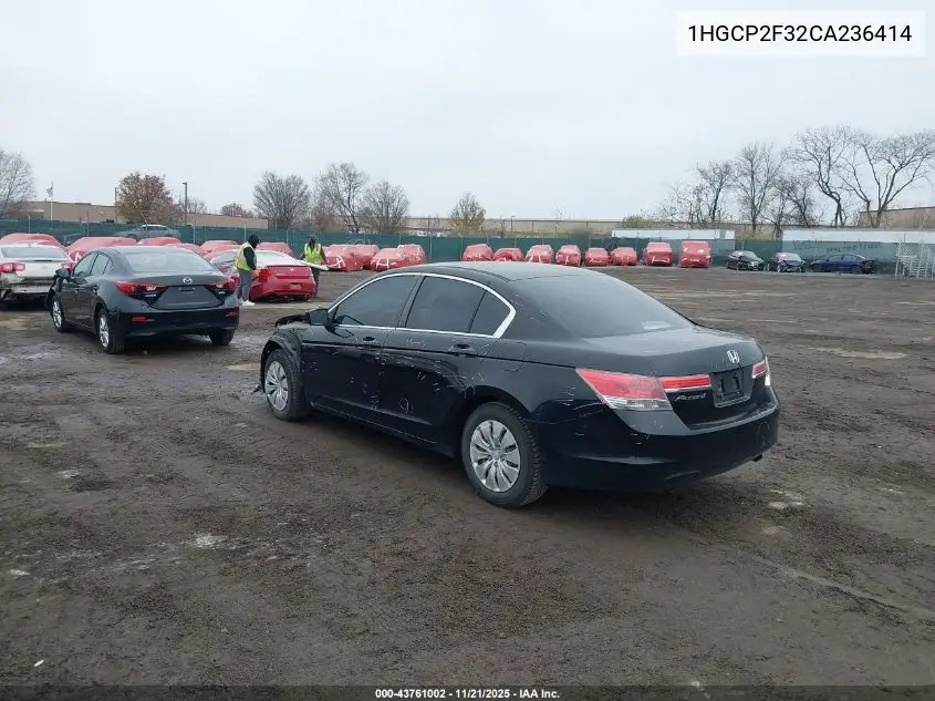 1HGCP2F32CA236414 2012 Honda Accord 2.4 Lx