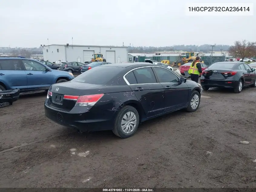 1HGCP2F32CA236414 2012 Honda Accord 2.4 Lx