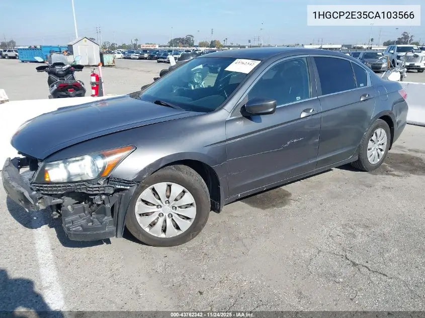 1HGCP2E35CA103566 2012 Honda Accord 2.4 Lx