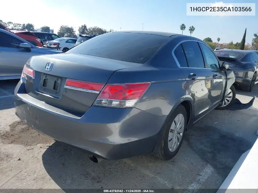 1HGCP2E35CA103566 2012 Honda Accord 2.4 Lx