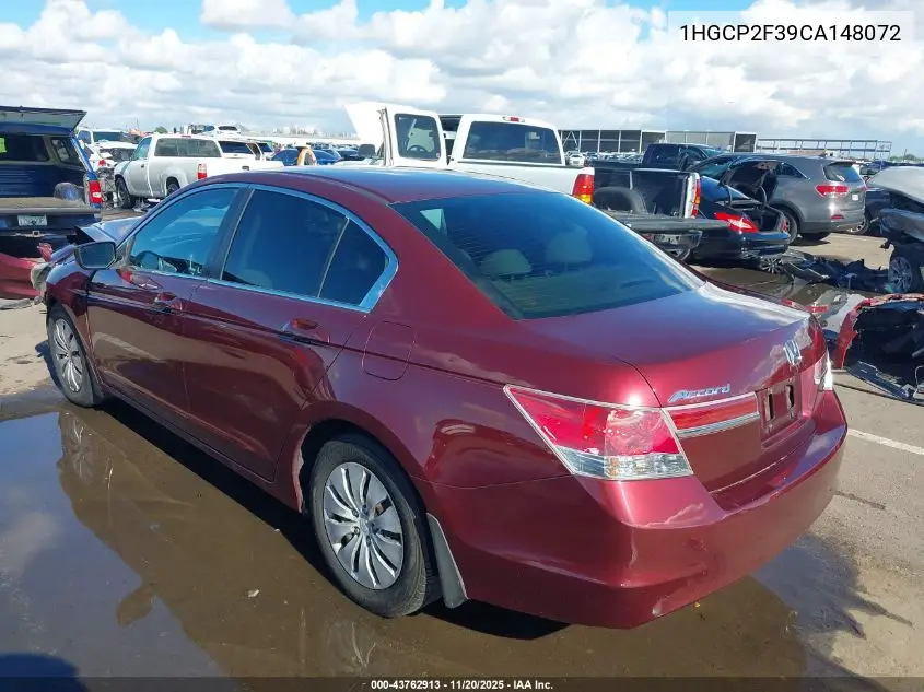 1HGCP2F39CA148072 2012 Honda Accord 2.4 Lx