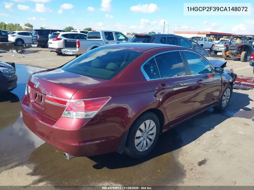 1HGCP2F39CA148072 2012 Honda Accord 2.4 Lx