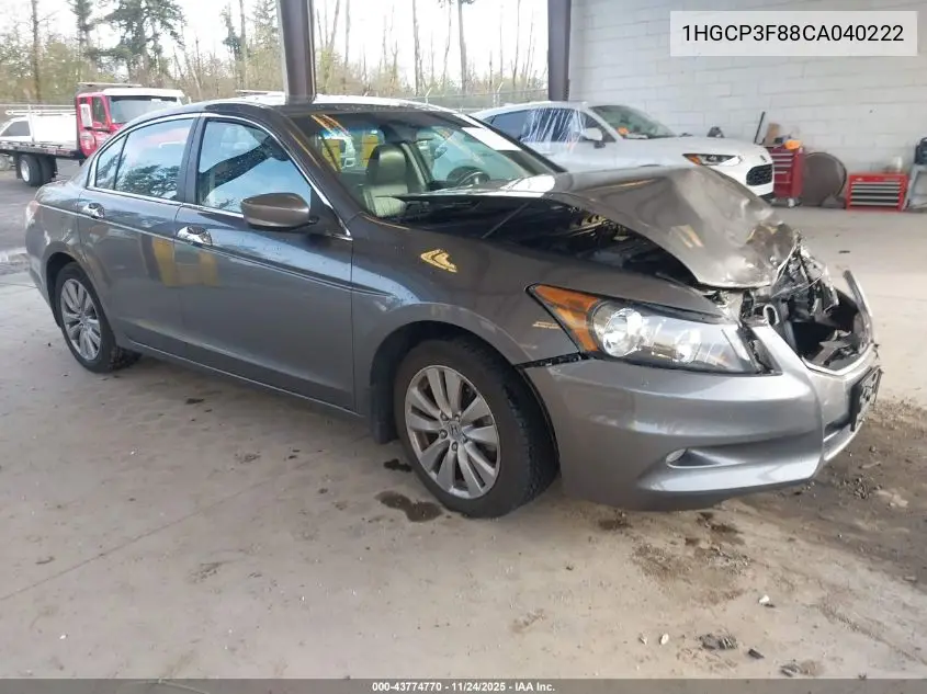 1HGCP3F88CA040222 2012 Honda Accord 3.5 Ex-L