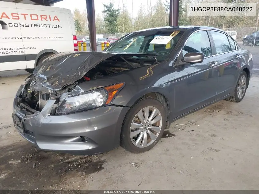 1HGCP3F88CA040222 2012 Honda Accord 3.5 Ex-L