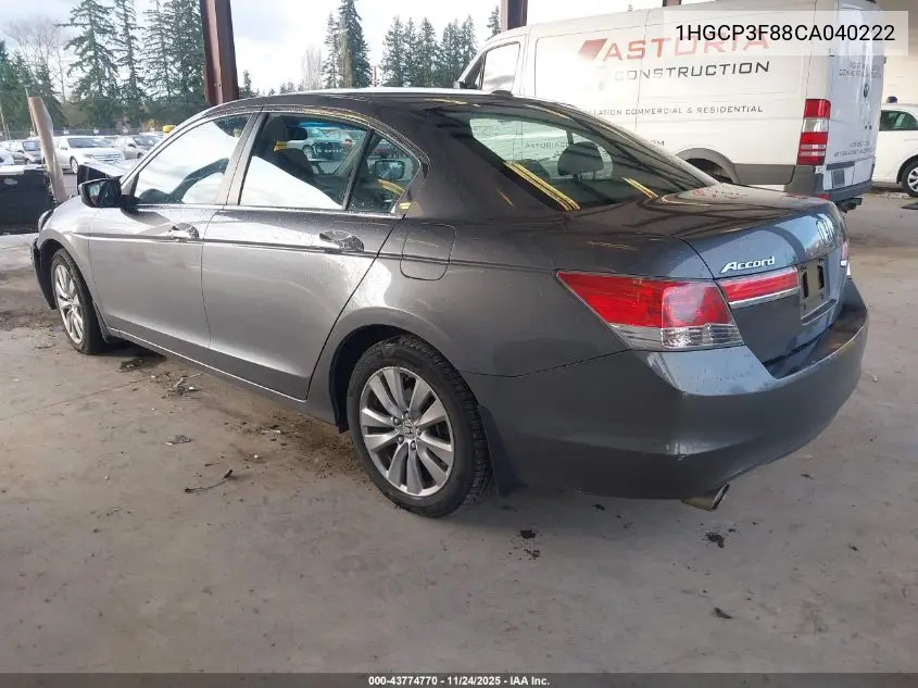 1HGCP3F88CA040222 2012 Honda Accord 3.5 Ex-L