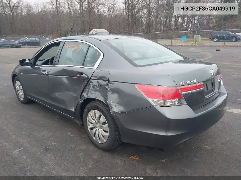 1HGCP2F36CA049919 2012 Honda Accord 2.4 Lx