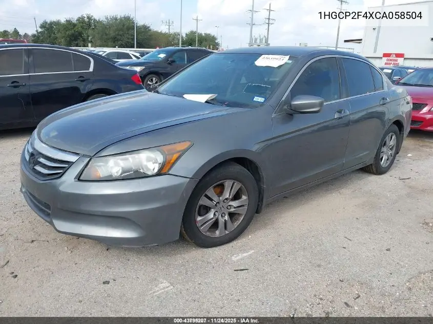 1HGCP2F4XCA058504 2012 Honda Accord 2.4 Lx-P