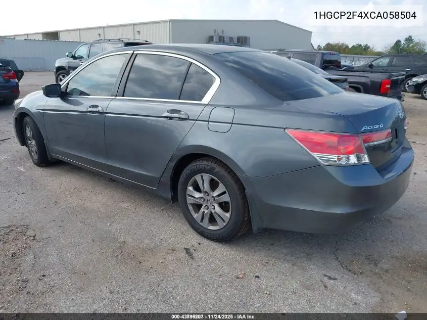 1HGCP2F4XCA058504 2012 Honda Accord 2.4 Lx-P
