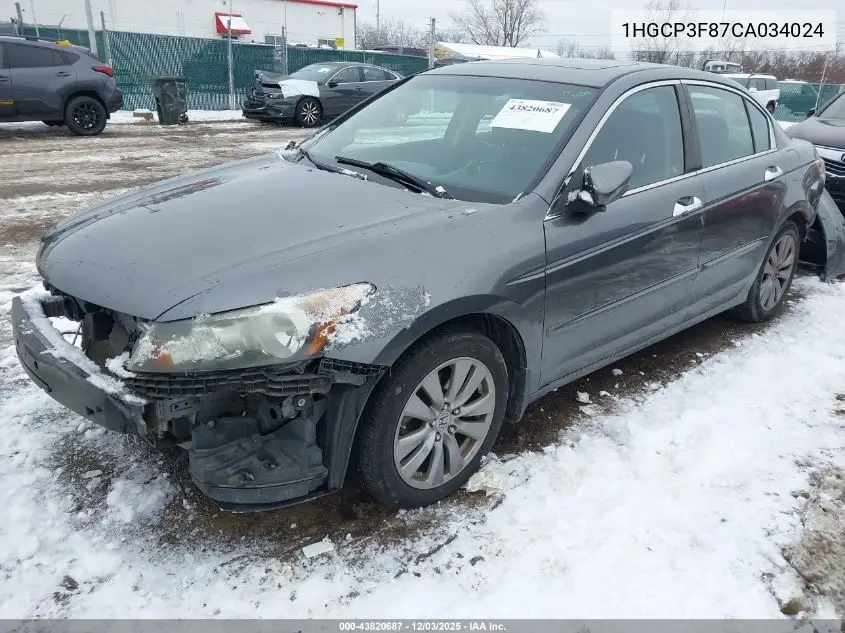 1HGCP3F87CA034024 2012 Honda Accord 3.5 Ex-L