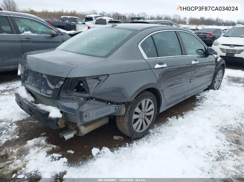 1HGCP3F87CA034024 2012 Honda Accord 3.5 Ex-L