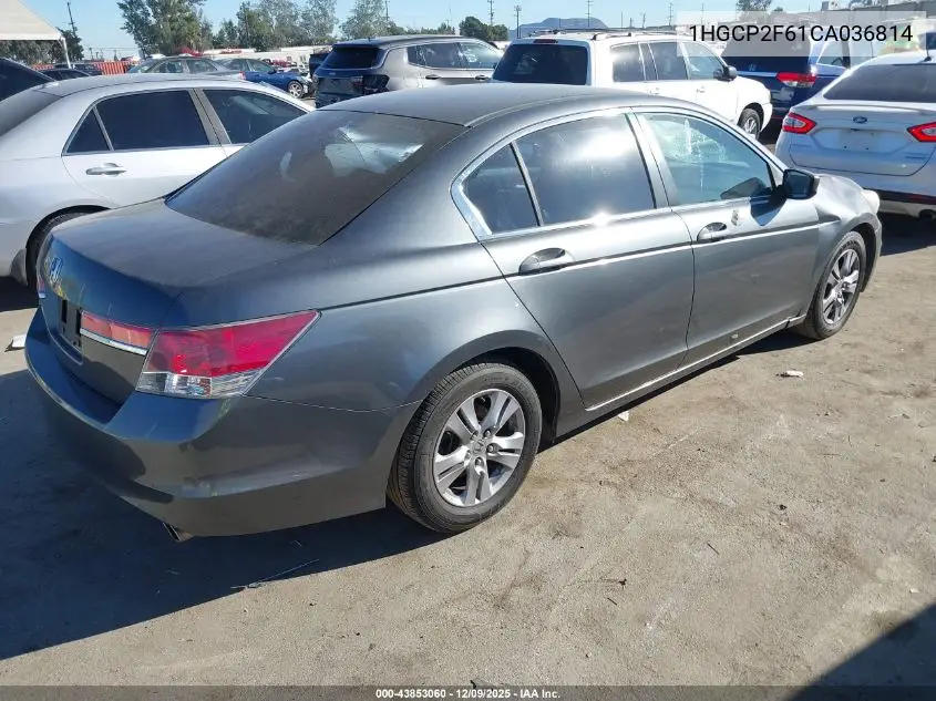 1HGCP2F61CA036814 2012 Honda Accord 2.4 Se