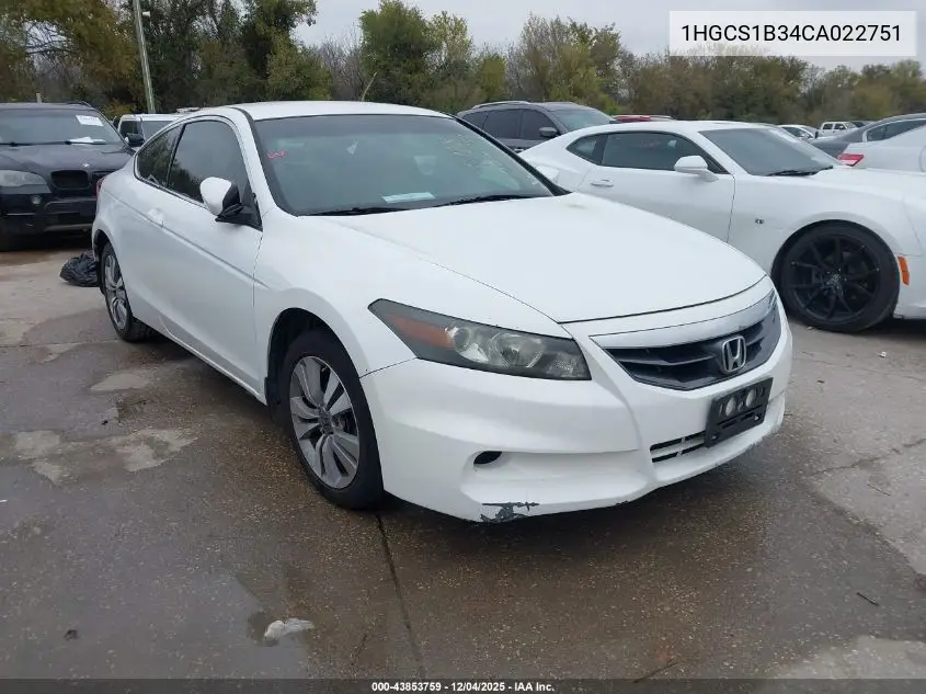 1HGCS1B34CA022751 2012 Honda Accord 2.4 Lx-S