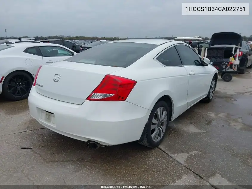 1HGCS1B34CA022751 2012 Honda Accord 2.4 Lx-S