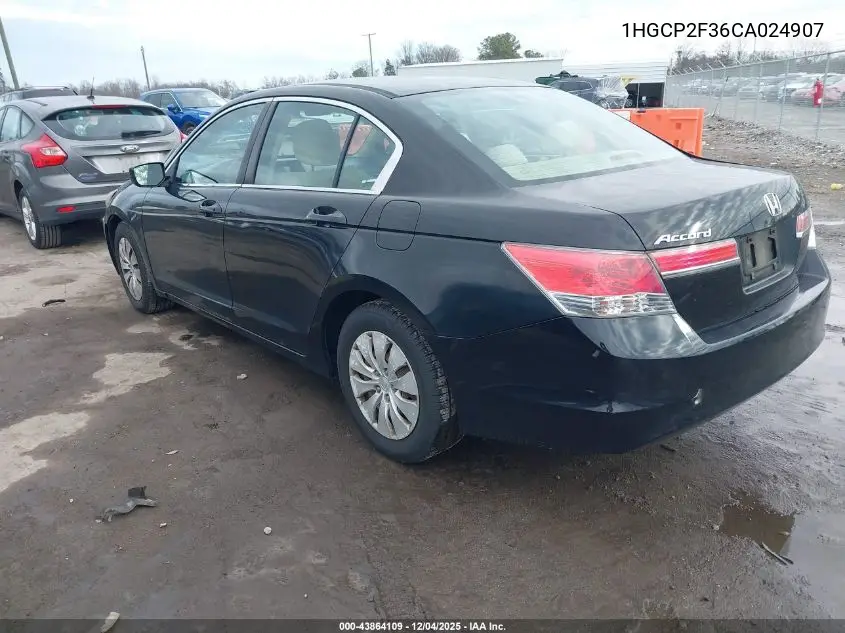 1HGCP2F36CA024907 2012 Honda Accord 2.4 Lx