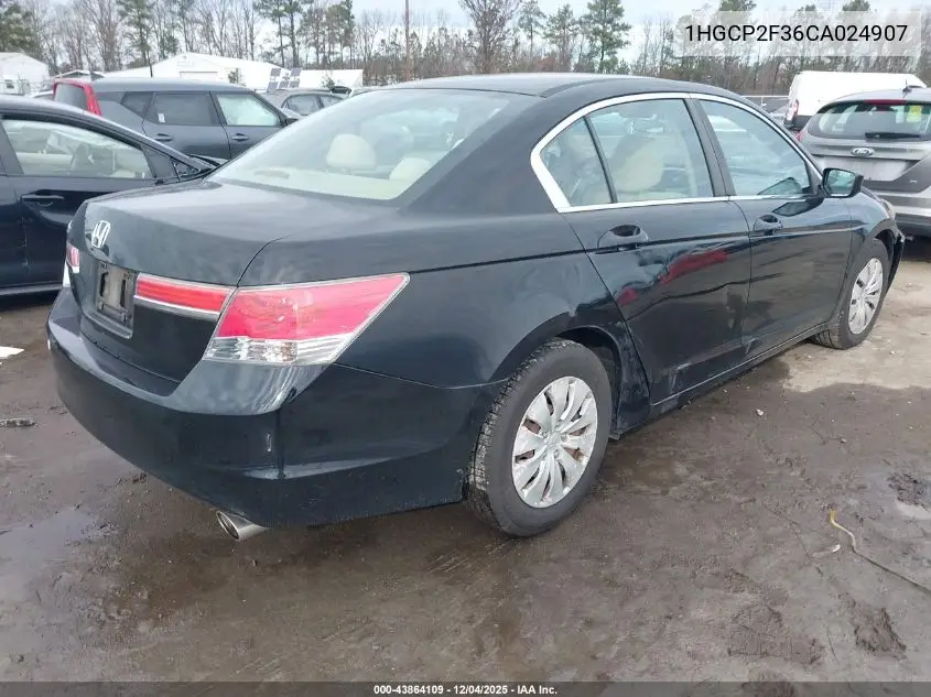 1HGCP2F36CA024907 2012 Honda Accord 2.4 Lx