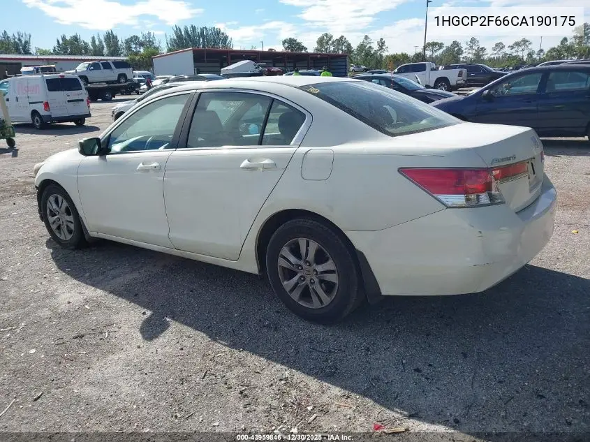 1HGCP2F66CA190175 2012 Honda Accord 2.4 Se