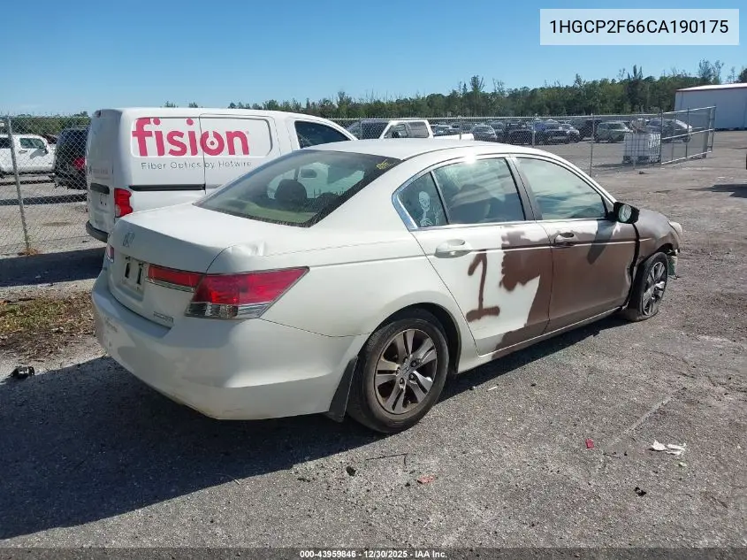 1HGCP2F66CA190175 2012 Honda Accord 2.4 Se