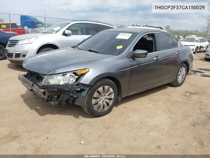 1HGCP2F37CA150029 2012 Honda Accord 2.4 Lx