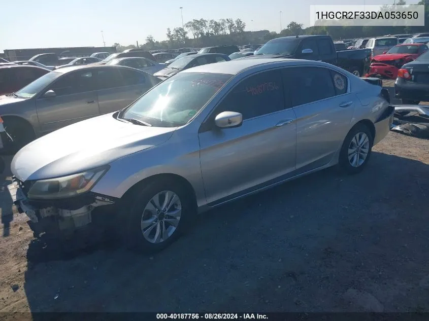 2013 Honda Accord Lx VIN: 1HGCR2F33DA053650 Lot: 40187756