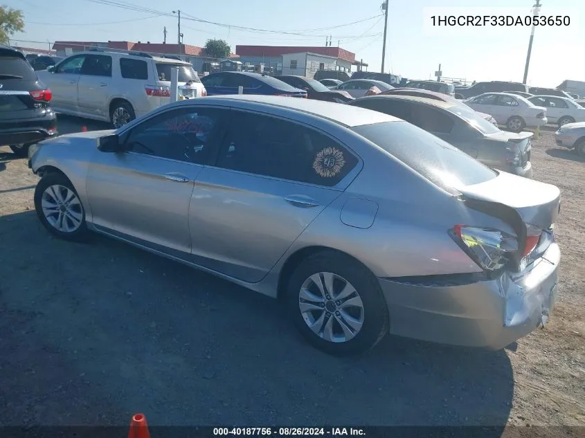 1HGCR2F33DA053650 2013 Honda Accord Lx