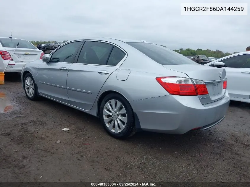 2013 Honda Accord Ex-L VIN: 1HGCR2F86DA144259 Lot: 40353334