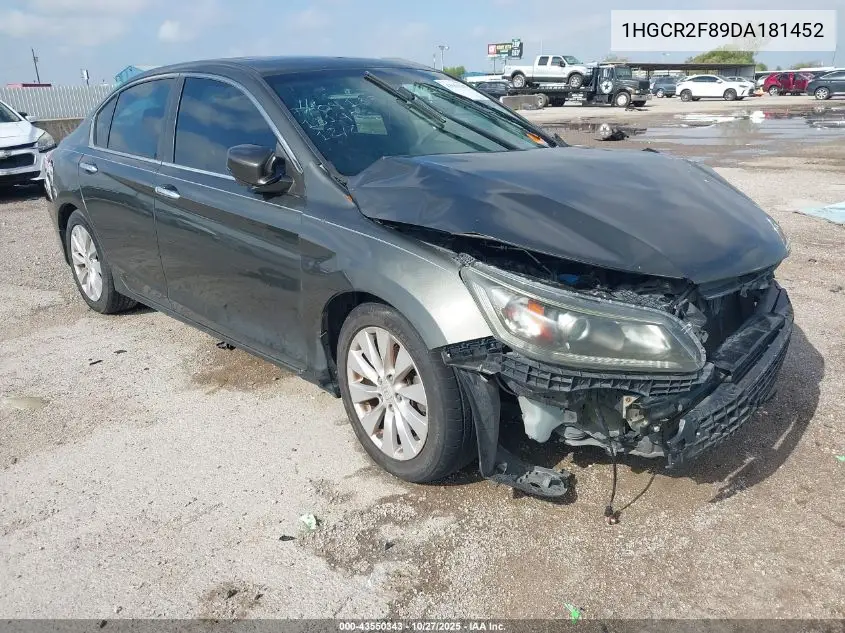 1HGCR2F89DA181452 2013 Honda Accord Ex-L